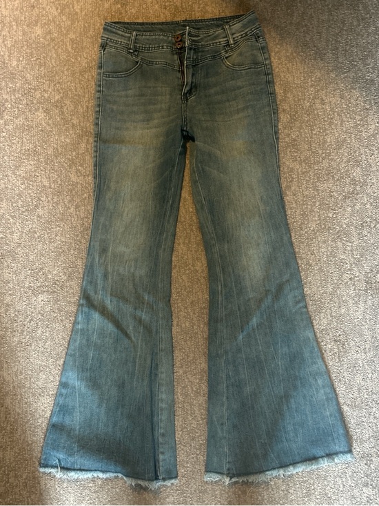 unknowm Denim - Mid Wash Blue Flared Jeans for Women